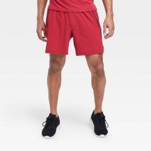 All in Motion Men's Stretch Woven Shorts 7", Red, Size XXL, NWT